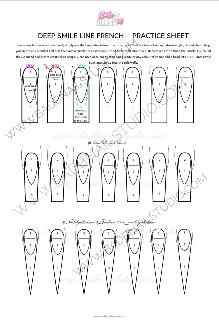 2 Deep Smile Line Practice Sheet