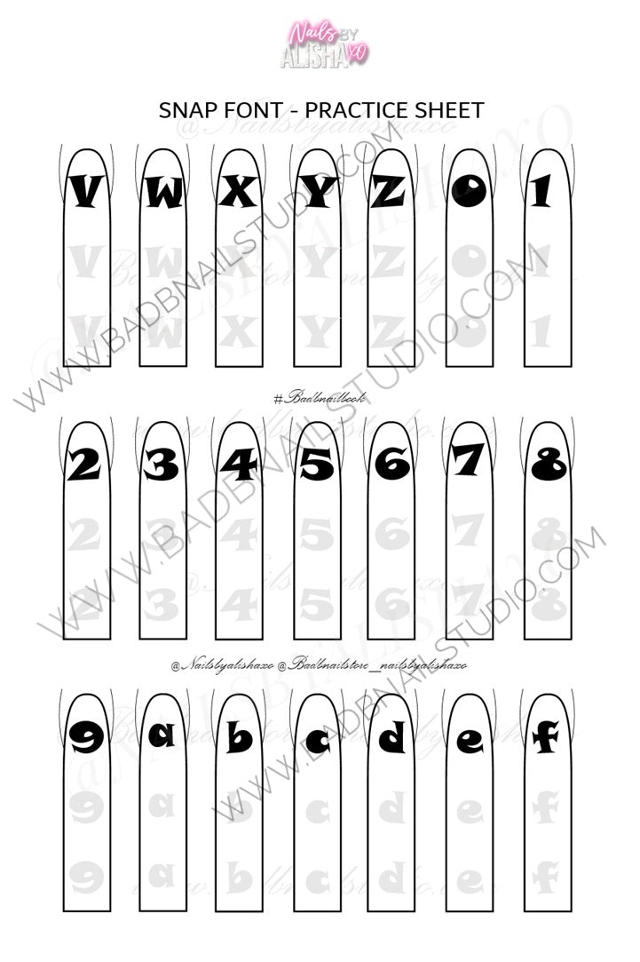 3 Snap Inc Font Practice Sheets