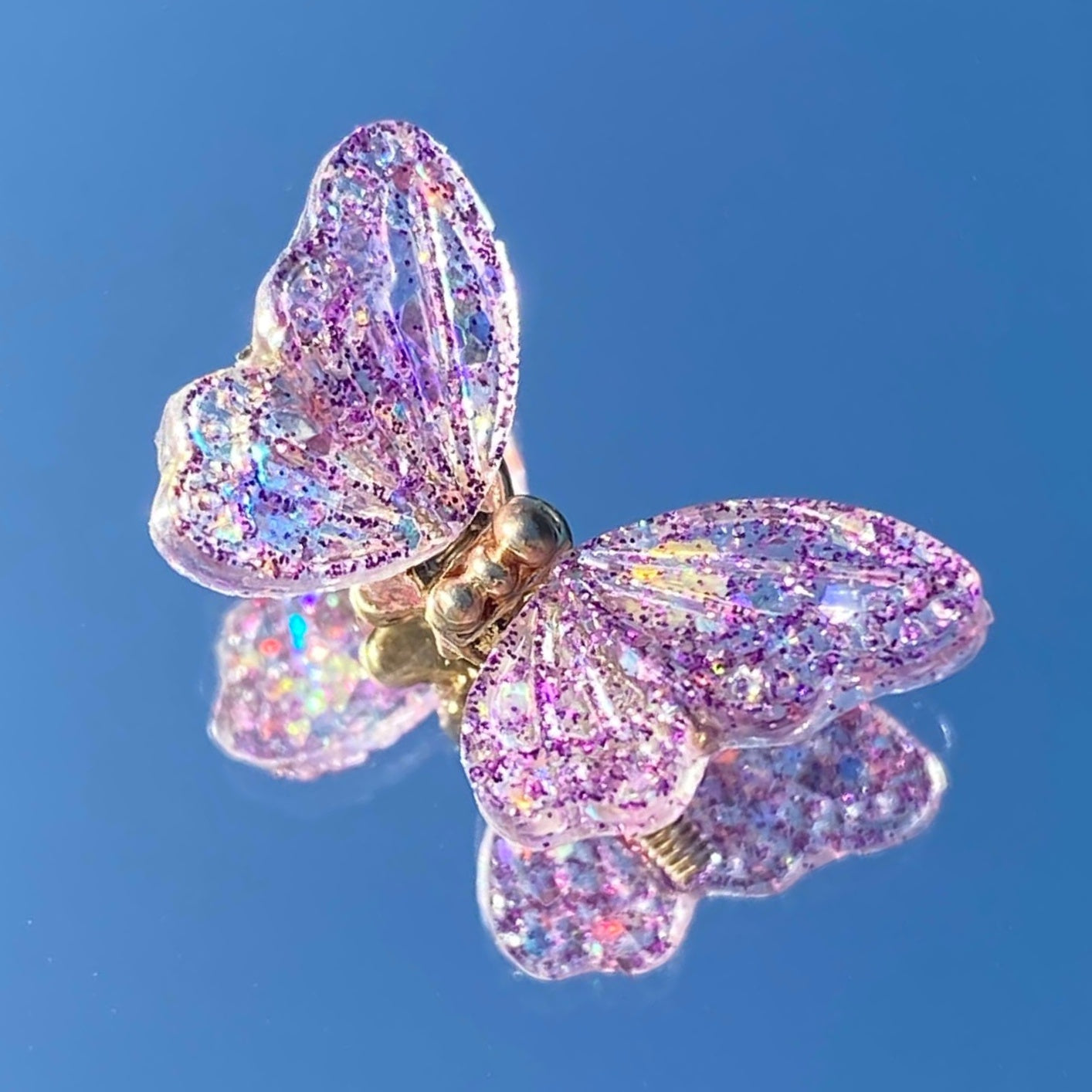 Iridescent/Glitter Butterfly Nail Jewels